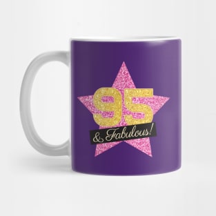 95th Birthday Gifts Women Fabulous - Pink Gold Mug